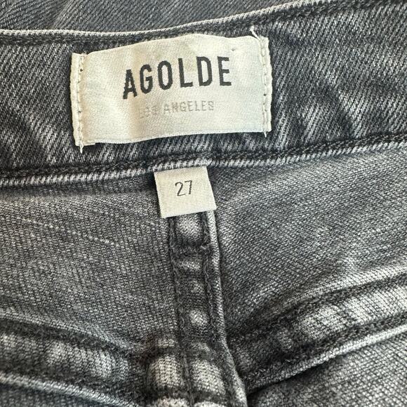 AGOLDE Nico High Rise Skinny Jeans with Stretch in Washed Black/Gray sz 27 - Picture 6 of 9